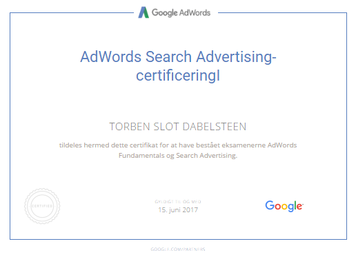 Google AdWords-Certificering